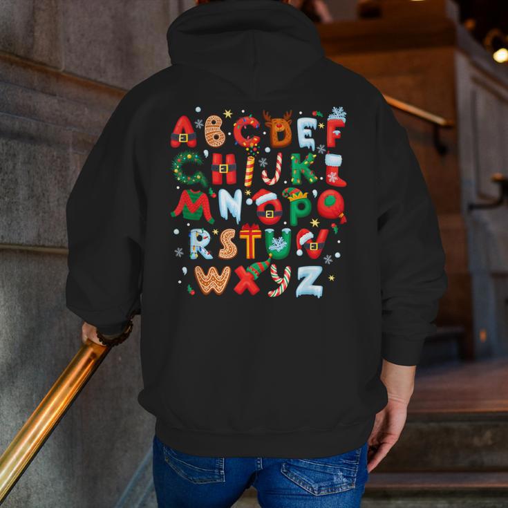 Teacher Christmas Alphabet Back To School Holiday Learning Men Zip Up Hoodie Back Print, funny gift Teacher Christmas Alphabet Back To School Holiday Learning Men Zip Up Hoodie Back Print, funny gift
