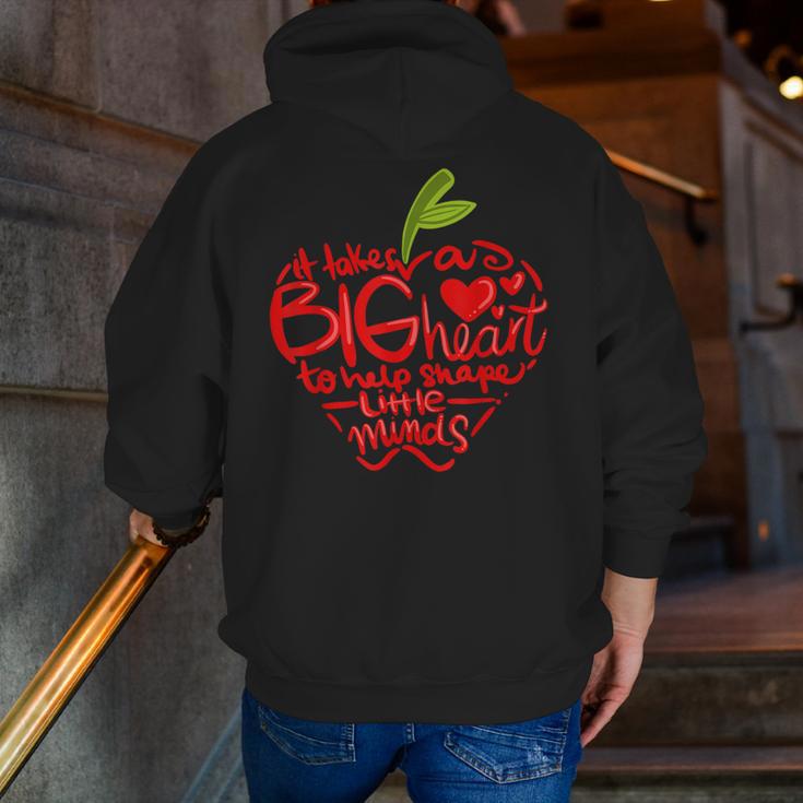 Teacher Day T Shirt Appreciation Day Apple Teach Learn Men Zip Up Hoodie Back Print, funny gift