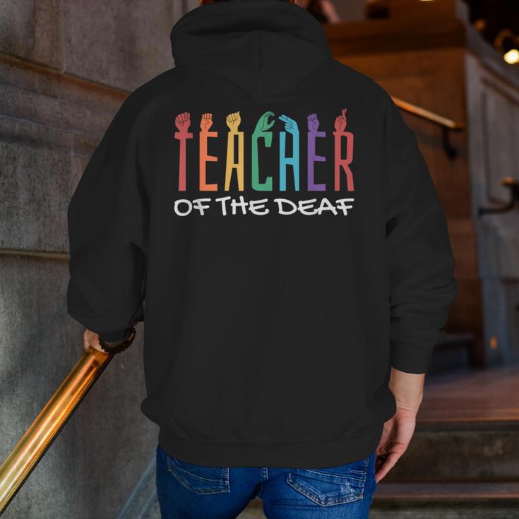 Teacher Of The Deaf ASL Teacher & Deaf Awareness Men Zip Up Hoodie Back Print, funny gift Teacher Of The Deaf ASL Teacher & Deaf Awareness Men Zip Up Hoodie Back Print, funny gift