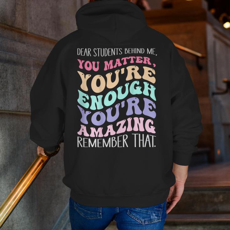 Teacher Dear Students Behind Me 1st Day Of School On Back Men Zip Up Hoodie Back Print, funny gift Teacher Dear Students Behind Me 1st Day Of School On Back Men Zip Up Hoodie Back Print, funny gift