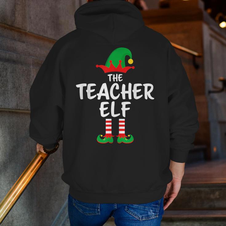 The Teacher Elf Matching Family Christmas Men Zip Up Hoodie Back Print, funny gift The Teacher Elf Matching Family Christmas Men Zip Up Hoodie Back Print, funny gift