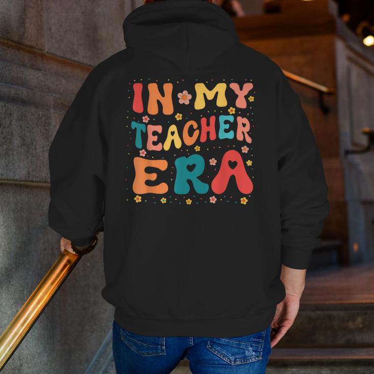 In My Teacher Era First Day Of School Back To School Retro Men Zip Up Hoodie Back Print, funny gift