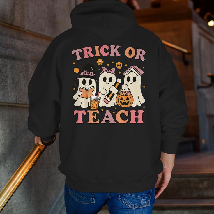 Teacher Halloween Trick Or Teach Cute Ghost Coffee Pumpkins Men Zip Up Hoodie Back Print, funny gift Teacher Halloween Trick Or Teach Cute Ghost Coffee Pumpkins Men Zip Up Hoodie Back Print, funny gift