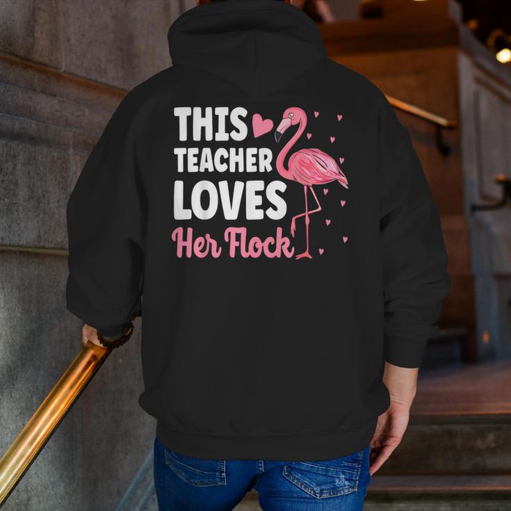 This Teacher Loves Her Flock Teaching Flamingo Girl Men Zip Up Hoodie Back Print, funny gift This Teacher Loves Her Flock Teaching Flamingo Girl Men Zip Up Hoodie Back Print, funny gift