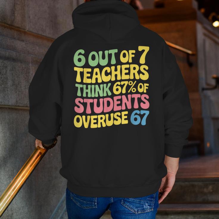 Teacher Overuse 67 Teacher Men Zip Up Hoodie Back Print, funny gift