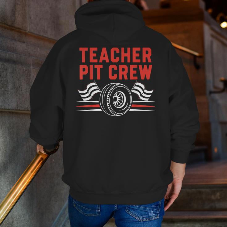 Teacher Pit Crew Race Car Driver Costume Men Women Kids Men Zip Up Hoodie Back Print, funny gift