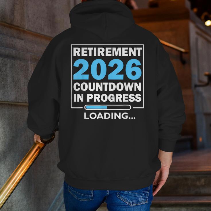 Teacher Retirement Class Of 2026 Loading Retired Men Zip Up Hoodie Back Print, funny gift