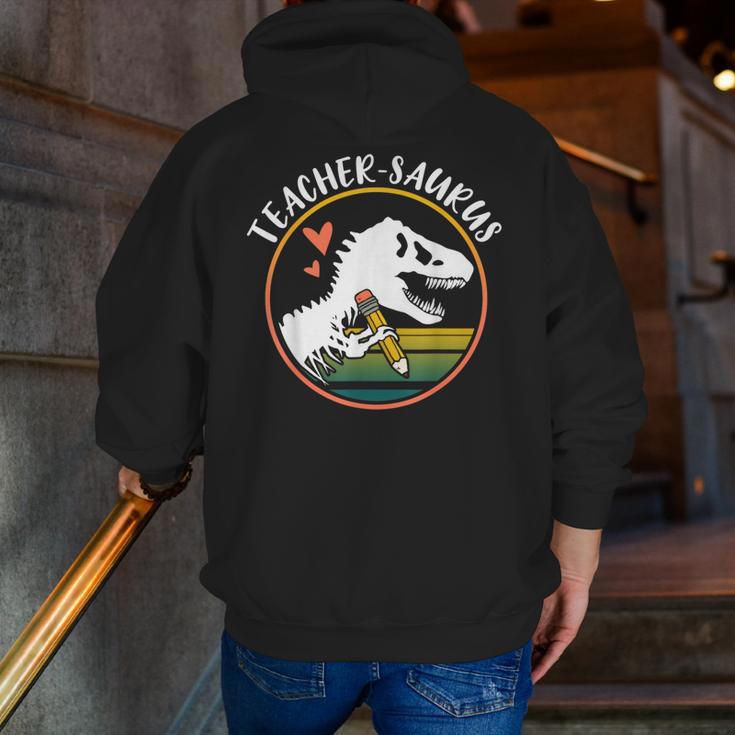 Teacher-Saurus Dinosaur Teacher Design T-Rex Design Men Zip Up Hoodie Back Print, funny gift Teacher-Saurus Dinosaur Teacher Design T-Rex Design Men Zip Up Hoodie Back Print, funny gift