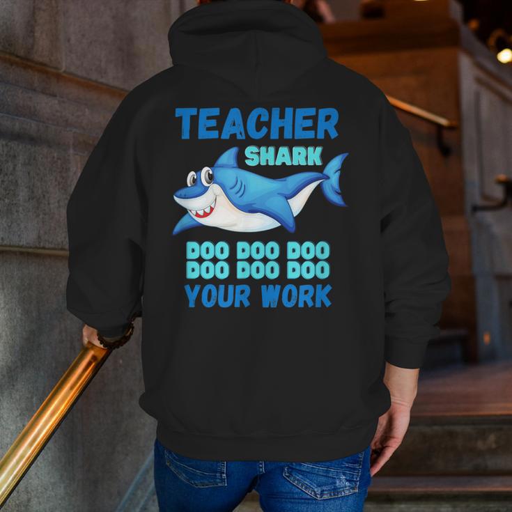 Teacher Shark Do Your Work Men Zip Up Hoodie Back Print, funny gift Teacher Shark Do Your Work Men Zip Up Hoodie Back Print, funny gift
