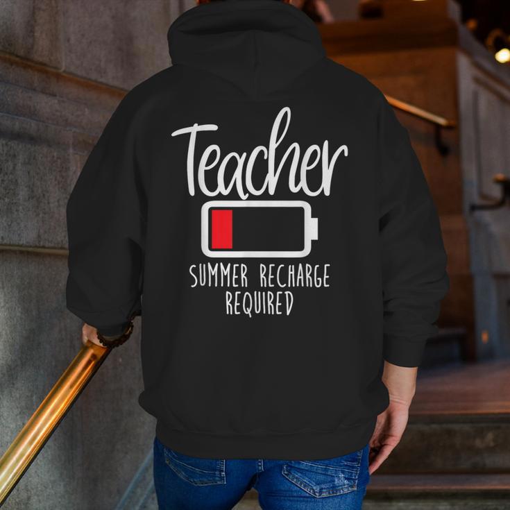 Teacher Summer Recharge Required Last Day School Women Men Zip Up Hoodie Back Print, funny gift Teacher Summer Recharge Required Last Day School Women Men Zip Up Hoodie Back Print, funny gift