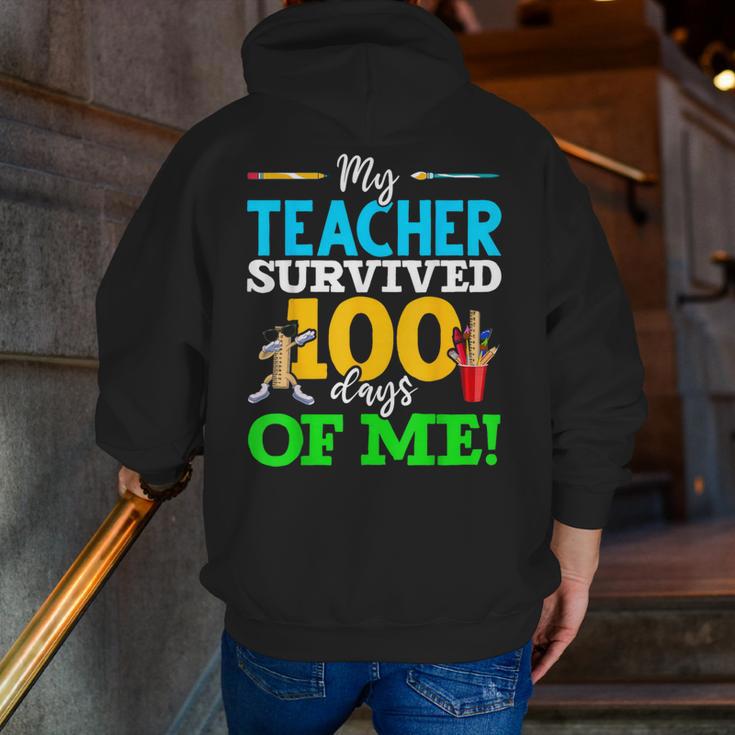 My Teacher Survived 100 Days Of Me Dab 100 Days Of School For Men Women Kids Men Zip Up Hoodie Back Print, funny gift My Teacher Survived 100 Days Of Me Dab 100 Days Of School For Men Women Kids Men Zip Up Hoodie Back Print, funny gift