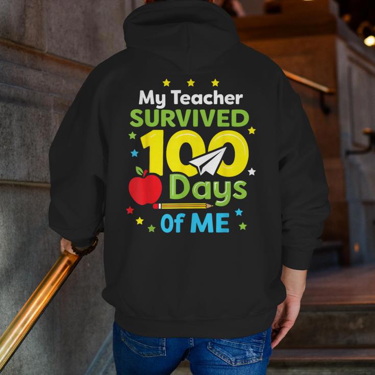 My Teacher Survived 100 Days Of Me Men Zip Up Hoodie Back Print, funny gift My Teacher Survived 100 Days Of Me Men Zip Up Hoodie Back Print, funny gift