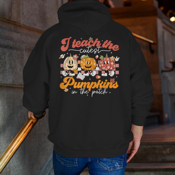 Teacher I Teach The Cutest Pumpkins In The Patch Fall Autumn Men Zip Up Hoodie Back Print, funny gift Teacher I Teach The Cutest Pumpkins In The Patch Fall Autumn Men Zip Up Hoodie Back Print, funny gift
