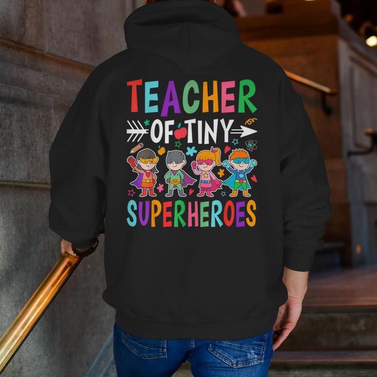 Teacher Of Tiny Superheroes Men Zip Up Hoodie Back Print, funny gift Teacher Of Tiny Superheroes Men Zip Up Hoodie Back Print, funny gift
