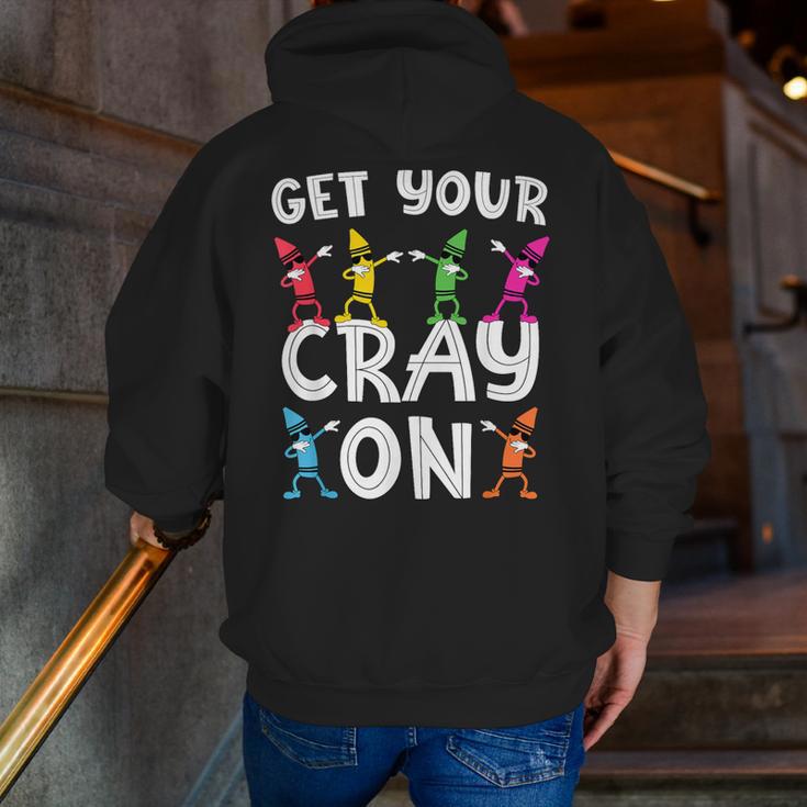 Teacher's Get Your Cray On Dabbing Crayons Men Zip Up Hoodie Back Print, funny gift Teacher's Get Your Cray On Dabbing Crayons Men Zip Up Hoodie Back Print, funny gift
