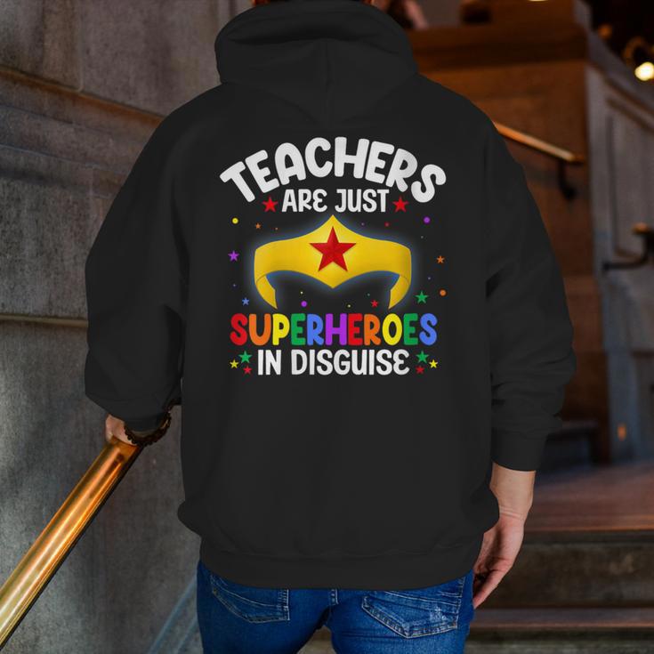 Teachers Are Just Superheroes In Disguise School Women Men Men Zip Up Hoodie Back Print, funny gift Teachers Are Just Superheroes In Disguise School Women Men Men Zip Up Hoodie Back Print, funny gift