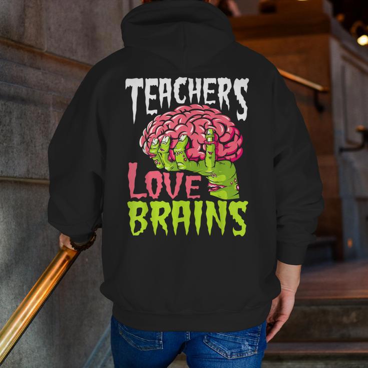 Teachers Love Brains Zombie Teacher Halloween Zombies Men Zip Up Hoodie Back Print, funny gift Teachers Love Brains Zombie Teacher Halloween Zombies Men Zip Up Hoodie Back Print, funny gift