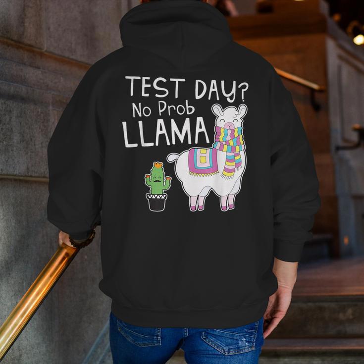Teachers Testing Day Test Day No Prob Llama Teacher Men Zip Up Hoodie Back Print, funny gift Teachers Testing Day Test Day No Prob Llama Teacher Men Zip Up Hoodie Back Print, funny gift