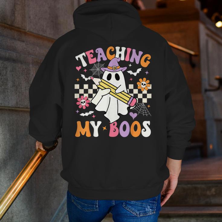 Teaching My Boos Ghost Teacher Cute Groovy Halloween Teacher Men Zip Up Hoodie Back Print, Groovy Teacher Hoodies, funny gift Teaching My Boos Ghost Teacher Cute Groovy Halloween Teacher Men Zip Up Hoodie Back Print, Groovy Teacher Hoodies, funny gift