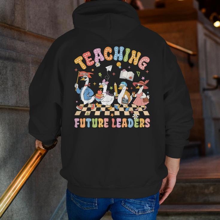 Teaching Future Leaders Teacher Back To School Cute Goose Men Zip Up Hoodie Back Print, Future Teacher Hoodies, funny gift Teaching Future Leaders Teacher Back To School Cute Goose Men Zip Up Hoodie Back Print, Future Teacher Hoodies, funny gift