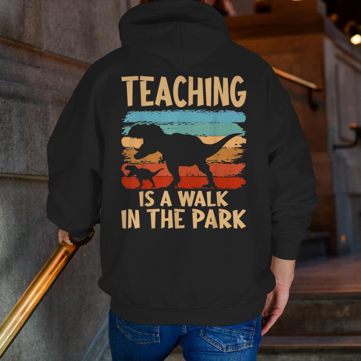 Teaching Is a Walk In Park Dinosaur Teacher Men Zip Up Hoodie Back Print, funny gift Teaching Is a Walk In Park Dinosaur Teacher Men Zip Up Hoodie Back Print, funny gift