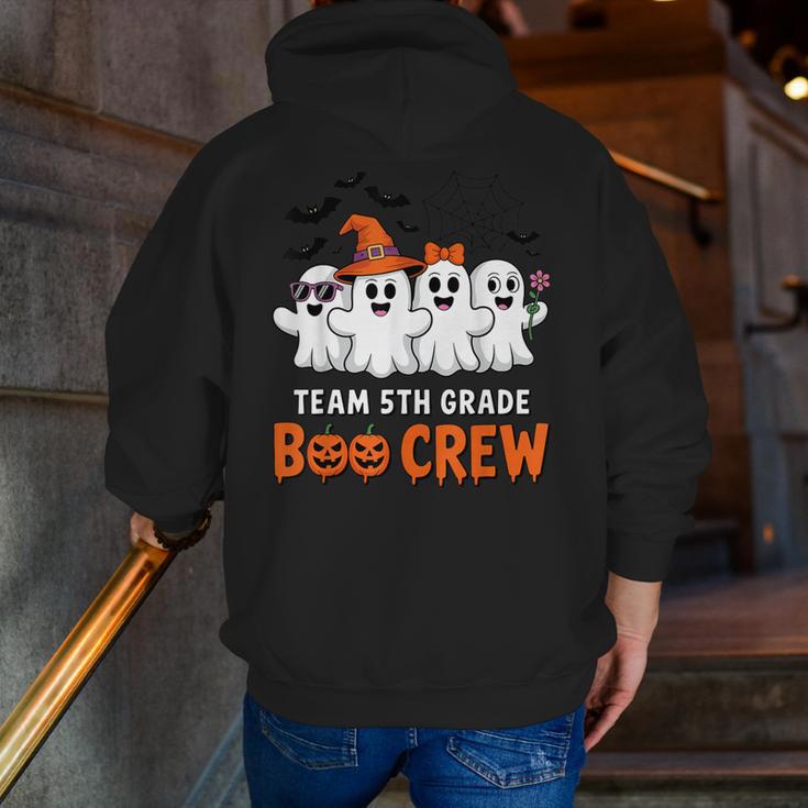 Team 5th Grade Boo Crew Halloween Teacher Student Costume Men Zip Up Hoodie Back Print, funny gift