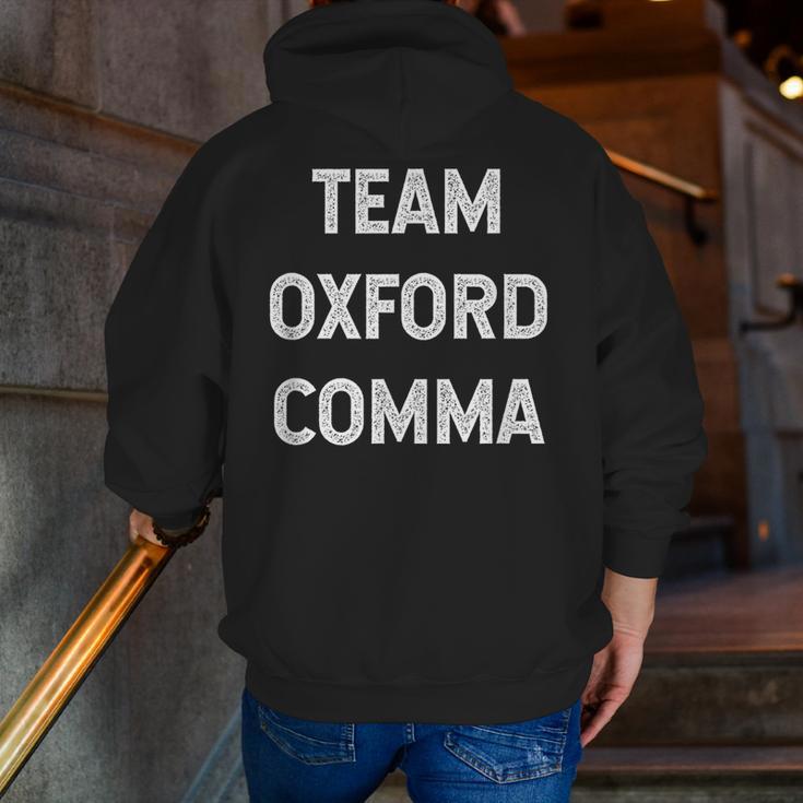 Team Oxford Comma English Majors And Teachers For Men Women Girls Kids Men Zip Up Hoodie Back Print, English Teacher Hoodies, funny gift