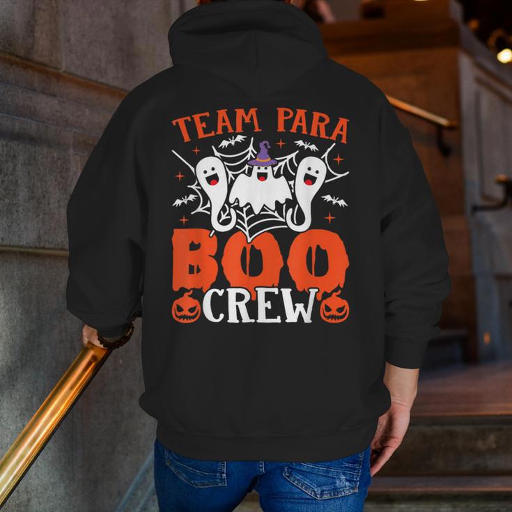 Team Para Boo Crew Halloween Ghost Paraprofessional Teacher Men Zip Up Hoodie Back Print, funny gift