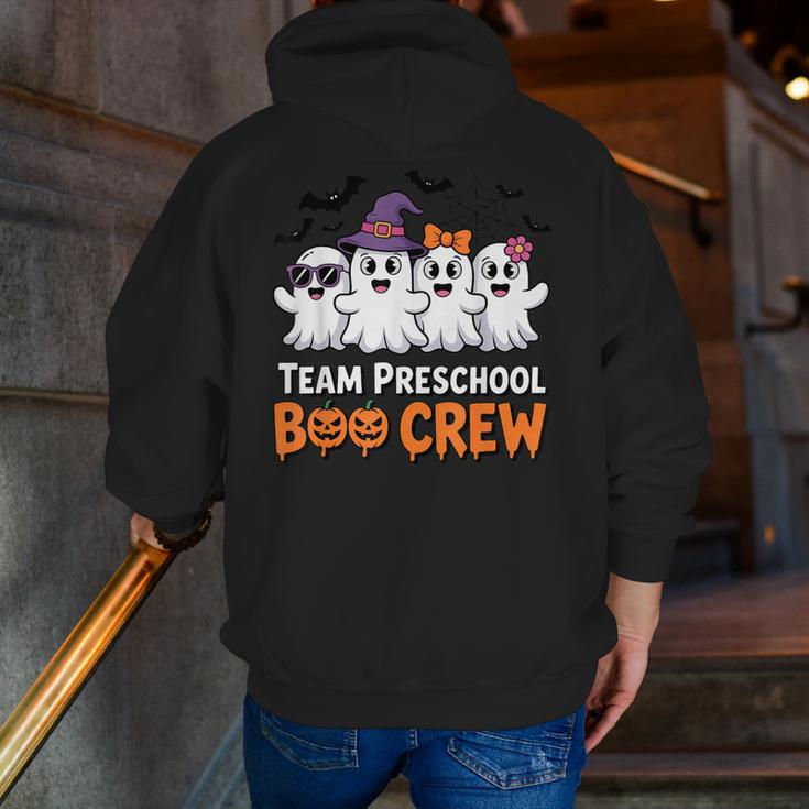 Team Preschool Boo Crew Halloween Teacher Student Costume Men Zip Up Hoodie Back Print, funny gift