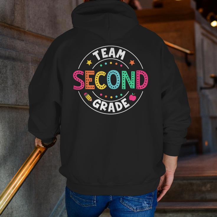 Team Second Grade Teacher Back To School 2nd Grade Squad Men Zip Up Hoodie Back Print, 2nd Grade Teacher Hoodies, funny gift
