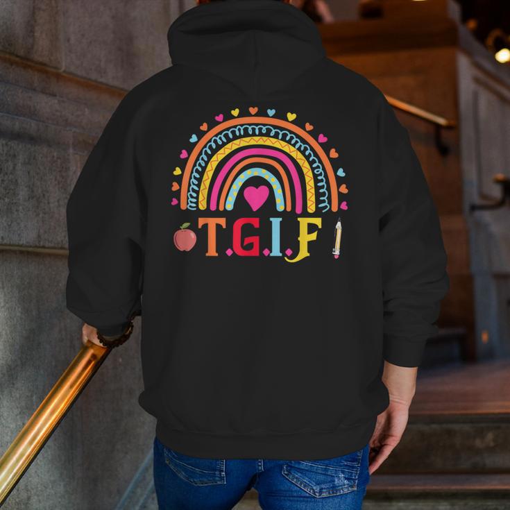 TGIF Teacher Appreciation Alphabet Thank God It's Friday For Men Women Girls Kids Men Zip Up Hoodie Back Print, funny gift TGIF Teacher Appreciation Alphabet Thank God It's Friday For Men Women Girls Kids Men Zip Up Hoodie Back Print, funny gift