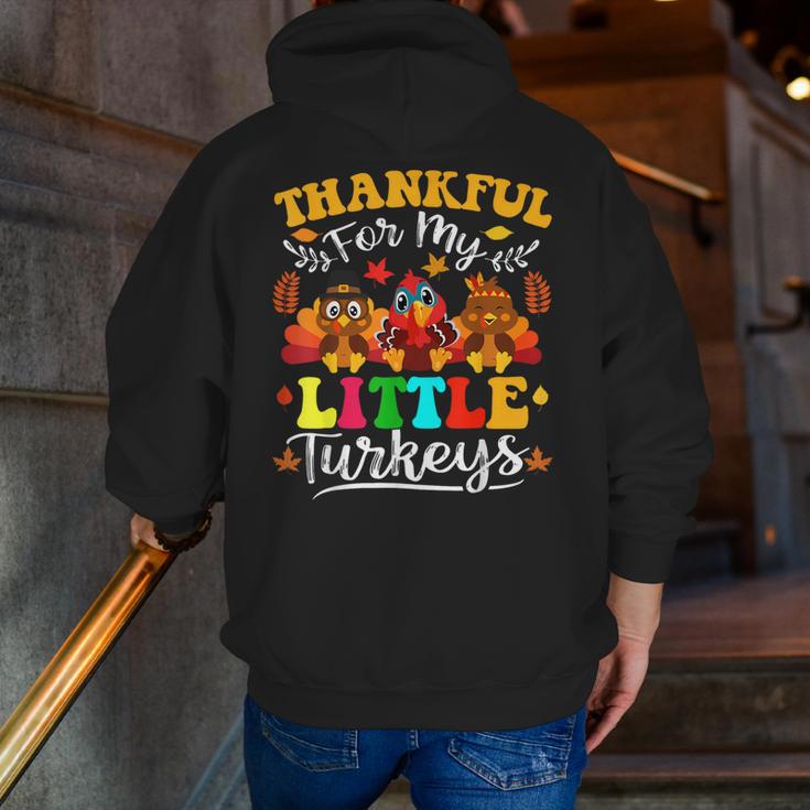 Thankful For My Little Turkeys Teacher Thanksgiving Teachers Men Zip Up Hoodie Back Print, funny gift Thankful For My Little Turkeys Teacher Thanksgiving Teachers Men Zip Up Hoodie Back Print, funny gift