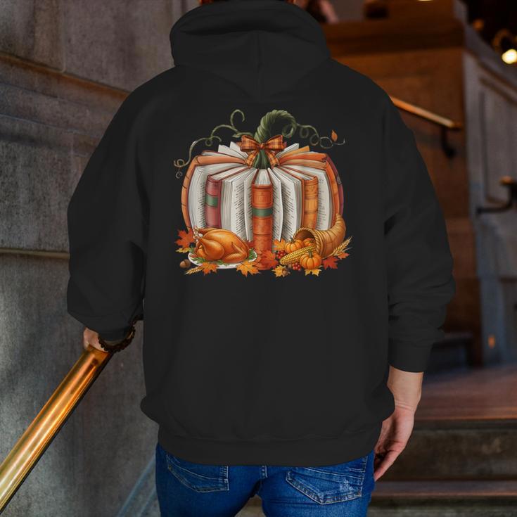 Thanksgiving Book Pumpkin Reading Teachers Fall Lovers Boys Men Zip Up Hoodie Back Print, funny gift Thanksgiving Book Pumpkin Reading Teachers Fall Lovers Boys Men Zip Up Hoodie Back Print, funny gift