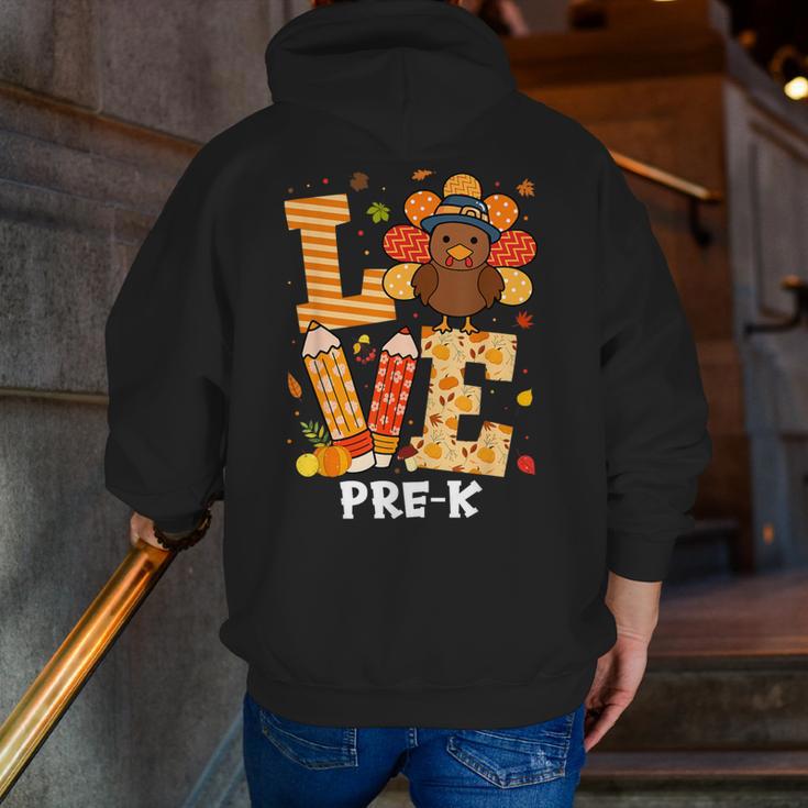 Thanksgiving Love Pre-K Teacher Turkey Autumn Fall For Men Women Girls Kids Men Zip Up Hoodie Back Print, funny gift Thanksgiving Love Pre-K Teacher Turkey Autumn Fall For Men Women Girls Kids Men Zip Up Hoodie Back Print, funny gift