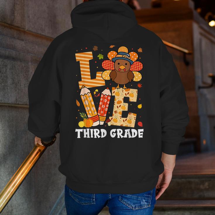 Thanksgiving Love Third Grade Teacher Turkey Autumn Fall Men Women Girls Kids Men Zip Up Hoodie Back Print, funny gift Thanksgiving Love Third Grade Teacher Turkey Autumn Fall Men Women Girls Kids Men Zip Up Hoodie Back Print, funny gift