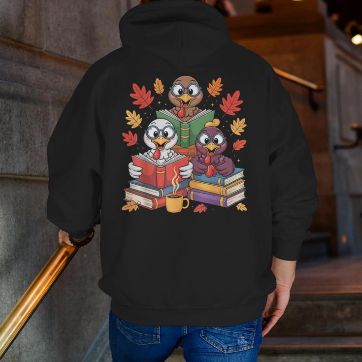 Thanksgiving Teacher Books Turkey Reading Book Men Zip Up Hoodie Back Print, funny gift Thanksgiving Teacher Books Turkey Reading Book Men Zip Up Hoodie Back Print, funny gift