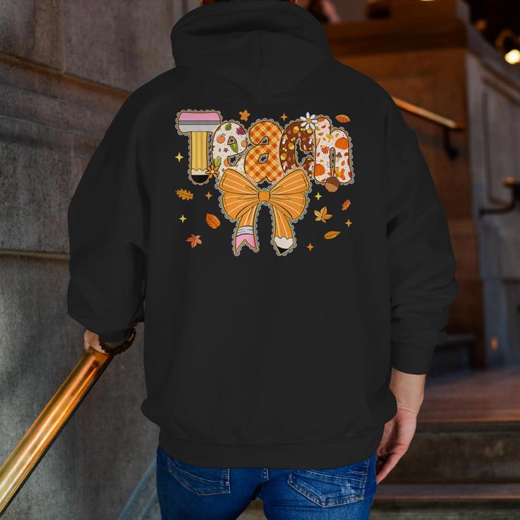 Thanksgiving Teacher Pencil Bow One Thankful Teacher Fall Men Zip Up Hoodie Back Print, funny gift Thanksgiving Teacher Pencil Bow One Thankful Teacher Fall Men Zip Up Hoodie Back Print, funny gift