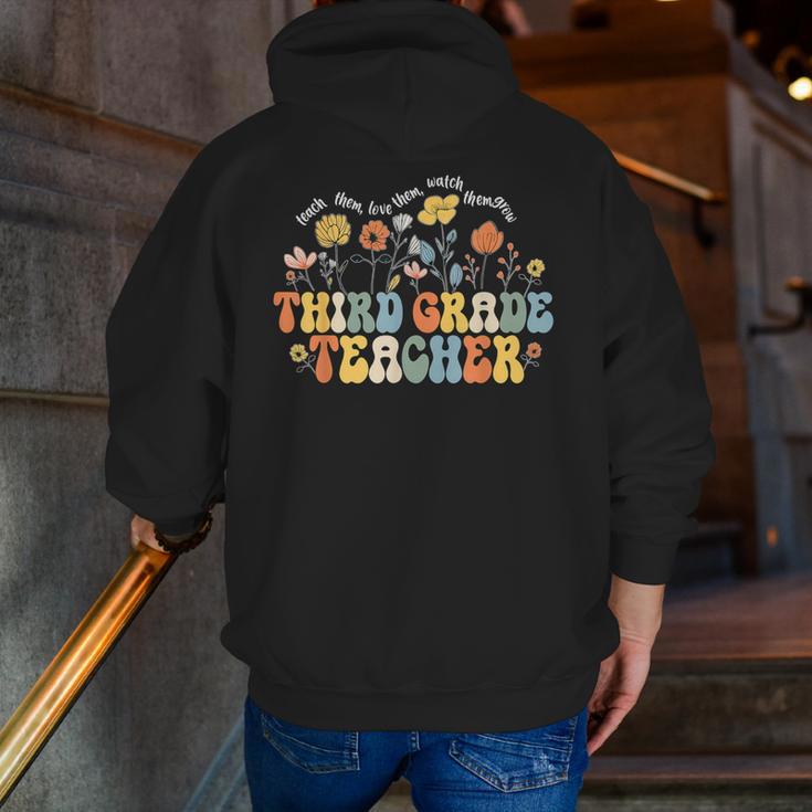 Third 3rd Grade Teacher Appreciation Teaching Wildflowers Men Zip Up Hoodie Back Print, funny gift Third 3rd Grade Teacher Appreciation Teaching Wildflowers Men Zip Up Hoodie Back Print, funny gift