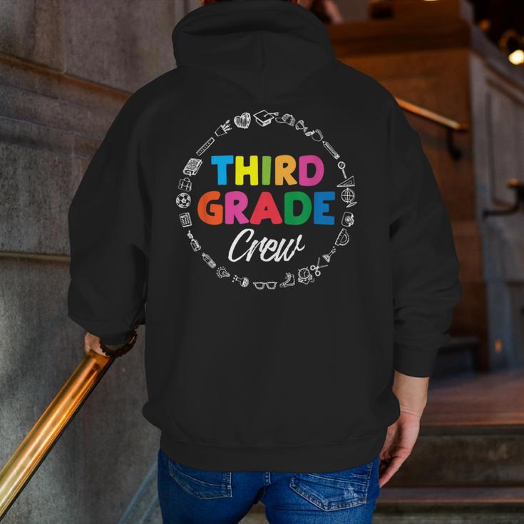 Third Grade Crew First Day Of School 3rd Grade Teacher Men Zip Up Hoodie Back Print, First Grade Teacher Hoodies, funny gift