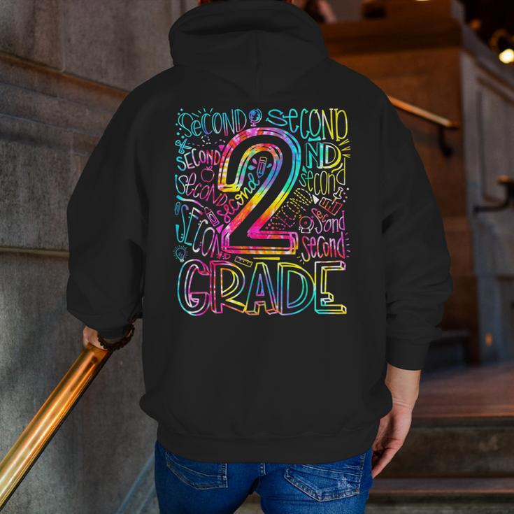 Tie Dye 2nd Grade Typography Team Second Grade Teacher Men Zip Up Hoodie Back Print, 2nd Grade Teacher Hoodies, funny gift Tie Dye 2nd Grade Typography Team Second Grade Teacher Men Zip Up Hoodie Back Print, 2nd Grade Teacher Hoodies, funny gift