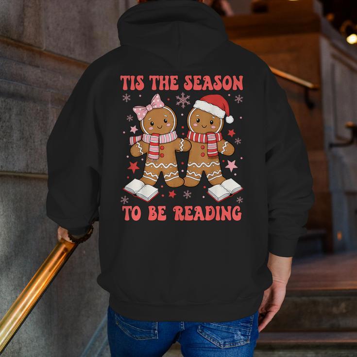 Tis The Season Reading Christmas Shirt Book Lovers Teacher Men Zip Up Hoodie Back Print, funny gift