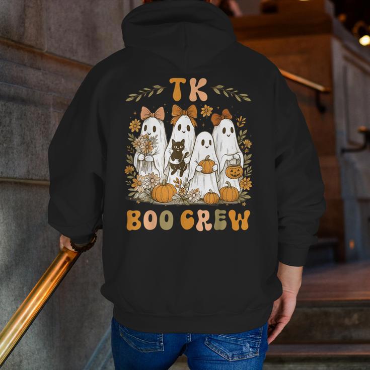 TK Boo Crew Preppy Halloween Floral Ghost TK Teacher Team TK Men Zip Up Hoodie Back Print, funny gift TK Boo Crew Preppy Halloween Floral Ghost TK Teacher Team TK Men Zip Up Hoodie Back Print, funny gift