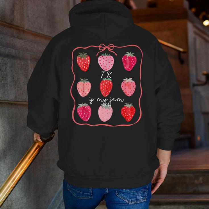 TK Is My Jam Transitional Kindergarten TK Teacher Strawberry Men Zip Up Hoodie Back Print, funny gift TK Is My Jam Transitional Kindergarten TK Teacher Strawberry Men Zip Up Hoodie Back Print, funny gift
