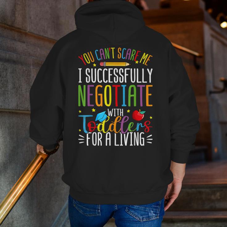 Toddler Negotiator Preschool Teacher Humor Babysitters Men Zip Up Hoodie Back Print, funny gift Toddler Negotiator Preschool Teacher Humor Babysitters Men Zip Up Hoodie Back Print, funny gift