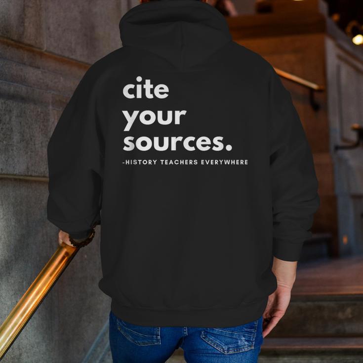 History Teacher Cite Your Sources Men Zip Up Hoodie Back Print, History Teacher Hoodies, funny gift History Teacher Cite Your Sources Men Zip Up Hoodie Back Print, History Teacher Hoodies, funny gift
