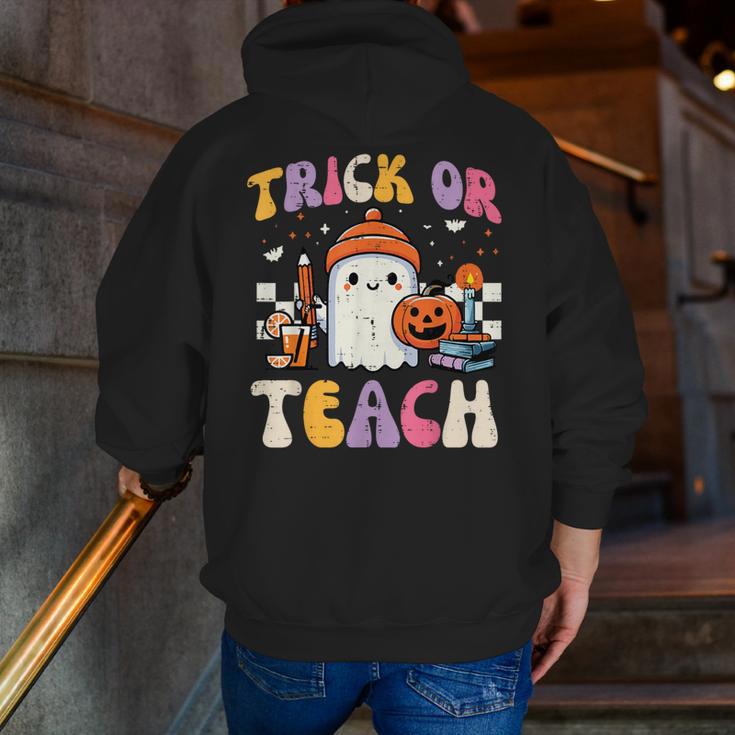 Trick Or Teach Ghost Teacher School Halloween Men Women Men Zip Up Hoodie Back Print, funny gift Trick Or Teach Ghost Teacher School Halloween Men Women Men Zip Up Hoodie Back Print, funny gift