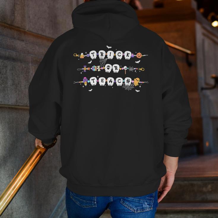 Trick Or Teach Spooky Teacher Happy Halloween Bracelet Men Zip Up Hoodie Back Print, funny gift Trick Or Teach Spooky Teacher Happy Halloween Bracelet Men Zip Up Hoodie Back Print, funny gift