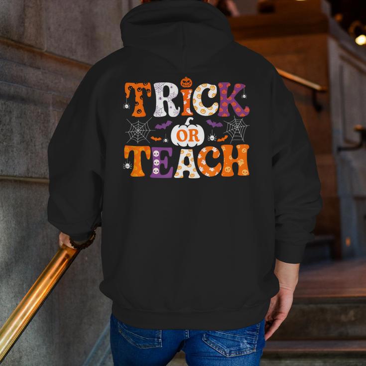 Trick Or Teach Teacher Halloween Costume Men Women Men Zip Up Hoodie Back Print, funny gift