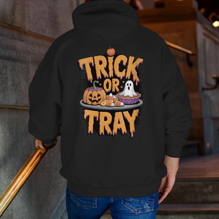 Trick Or Tray Halloween Cafeteria Teacher School Men Zip Up Hoodie Back Print, funny gift Trick Or Tray Halloween Cafeteria Teacher School Men Zip Up Hoodie Back Print, funny gift