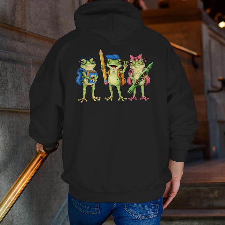 Trio Cute Frogs Welcome Back To School Teachers Girls Boys Men Zip Up Hoodie Back Print, funny gift Trio Cute Frogs Welcome Back To School Teachers Girls Boys Men Zip Up Hoodie Back Print, funny gift